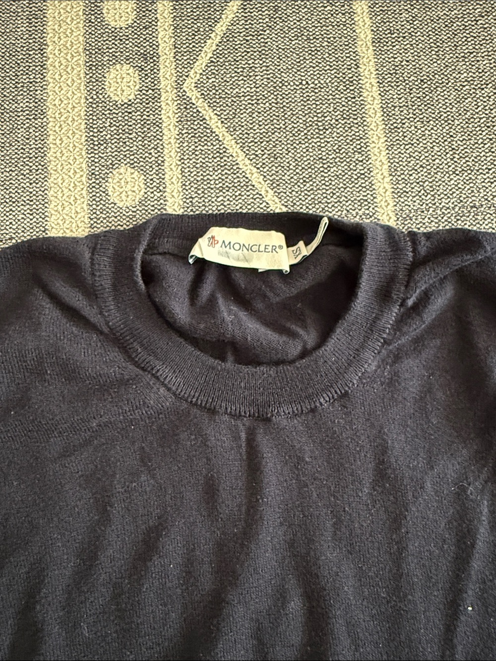 Moncler Women’s Navy Crewneck Knit Sweater